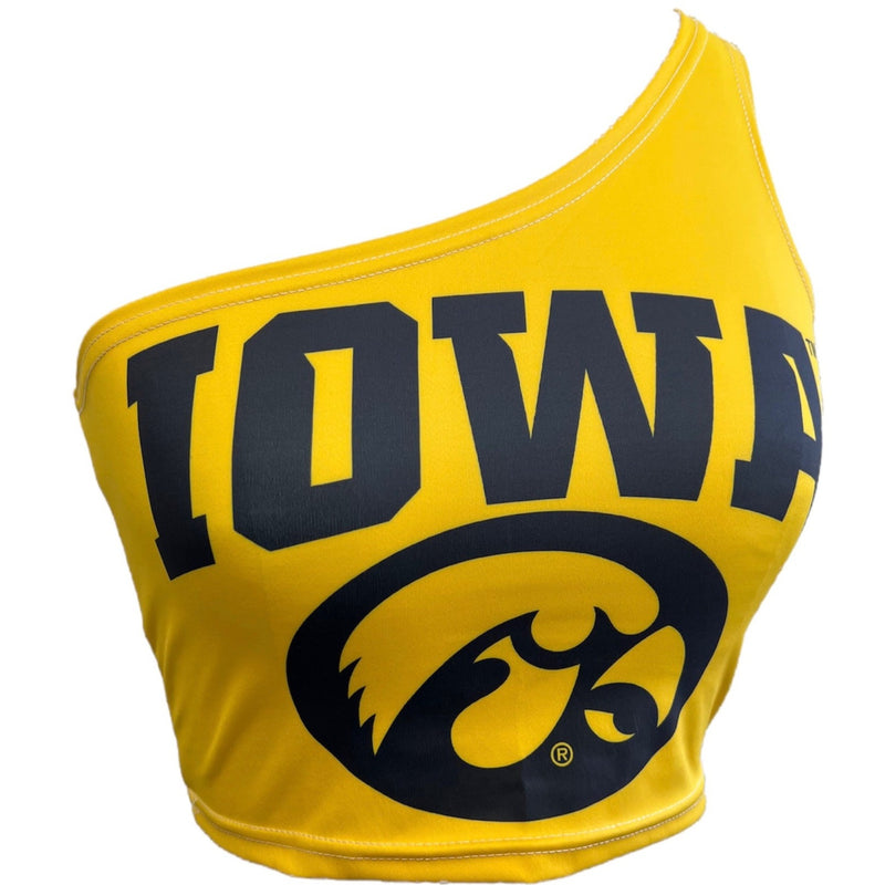 Iowa Hawkeyes Yellow One Shoulder Top