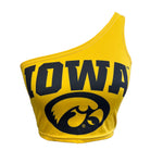 Iowa Hawkeyes Yellow One Shoulder Top