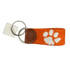 Orange Clemson Needlepoint Key Fob