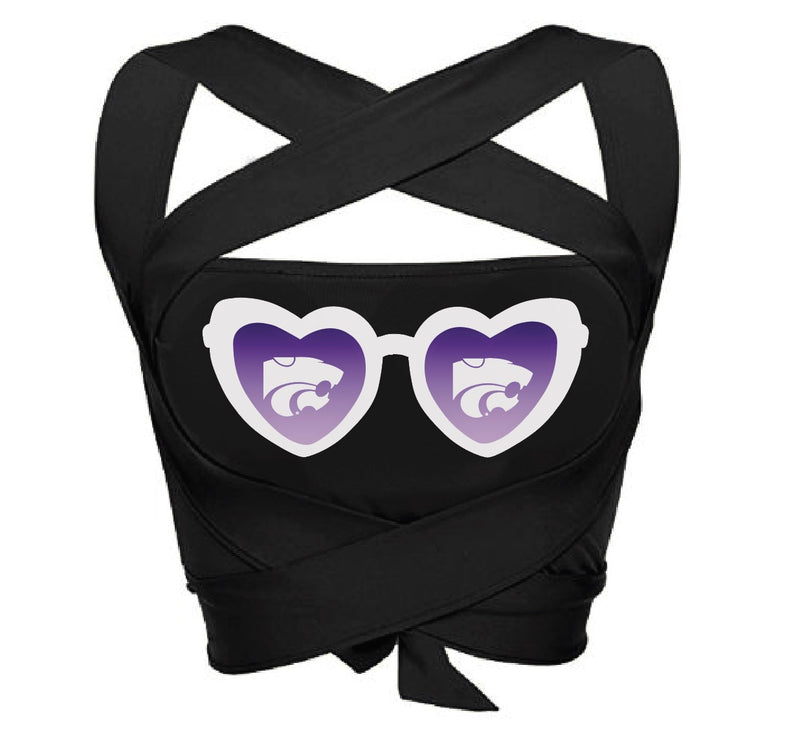 Kansas State Black Multi Way Bandeau Top
