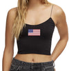 USA Flag Black Spaghetti Tank