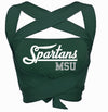 Michigan State Green Multi Way Bandeau Top