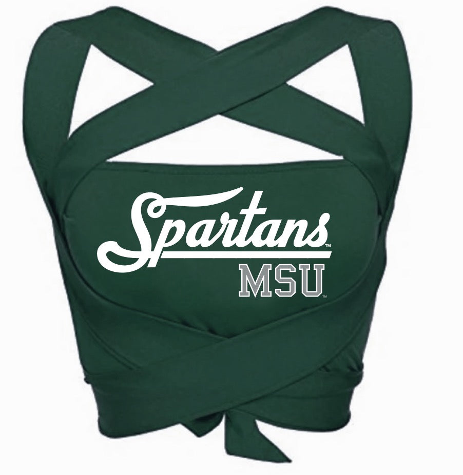 Michigan State Green Multi Way Bandeau Top