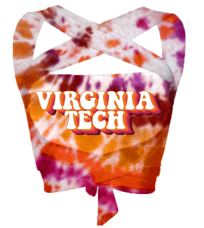Virginia Tech Tie Dye Multi Way Bandeau Top