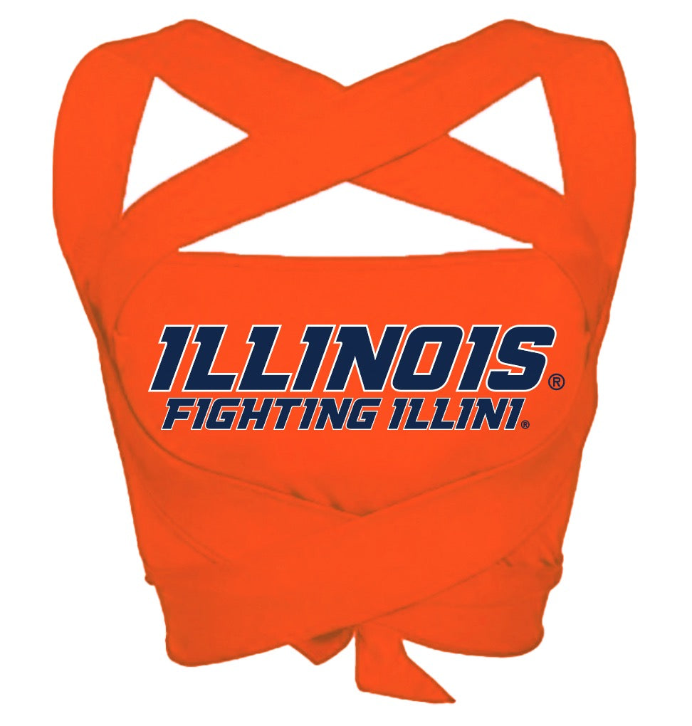 Illinois Fighting Illini Orange Multi Way Bandeau Top