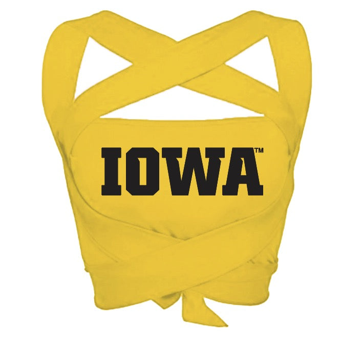 Iowa Hawkeyes Yellow Multi Way Bandeau Top