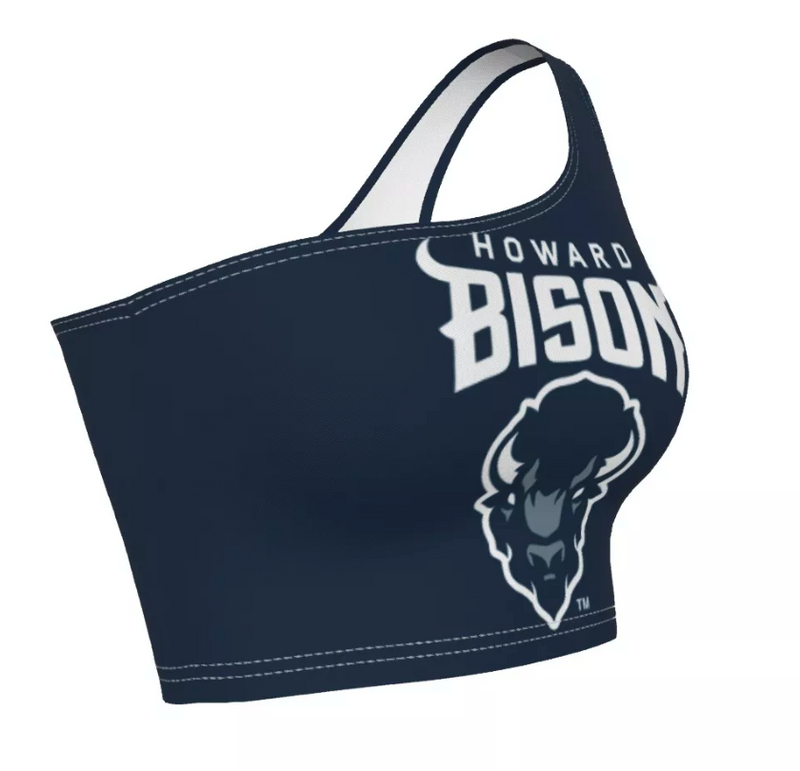 Howard Bison Navy One Shoulder Top