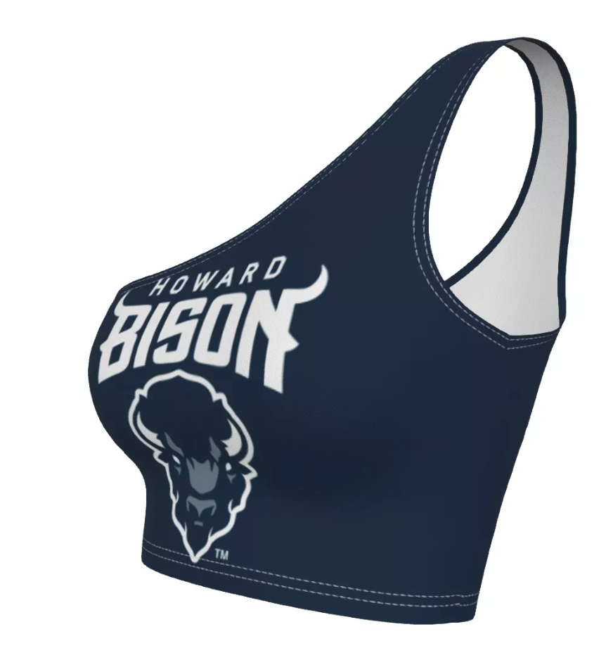 Howard Bison Navy One Shoulder Top