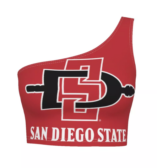 San Diego State Red One Shoulder Top