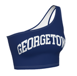 Georgetown Navy One Shoulder Top