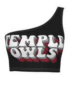 Temple Owls Black One Shoulder Top