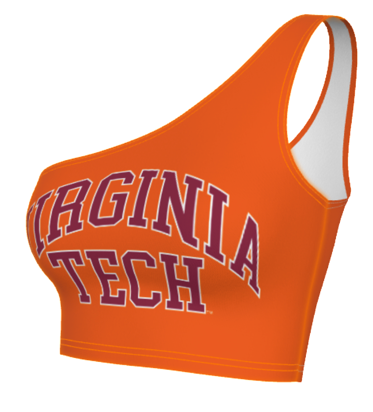 Virginia Tech Orange One Shoulder Top