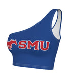 SMU Mustangs Blue One Shoulder Top