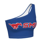 SMU Mustangs Blue One Shoulder Top