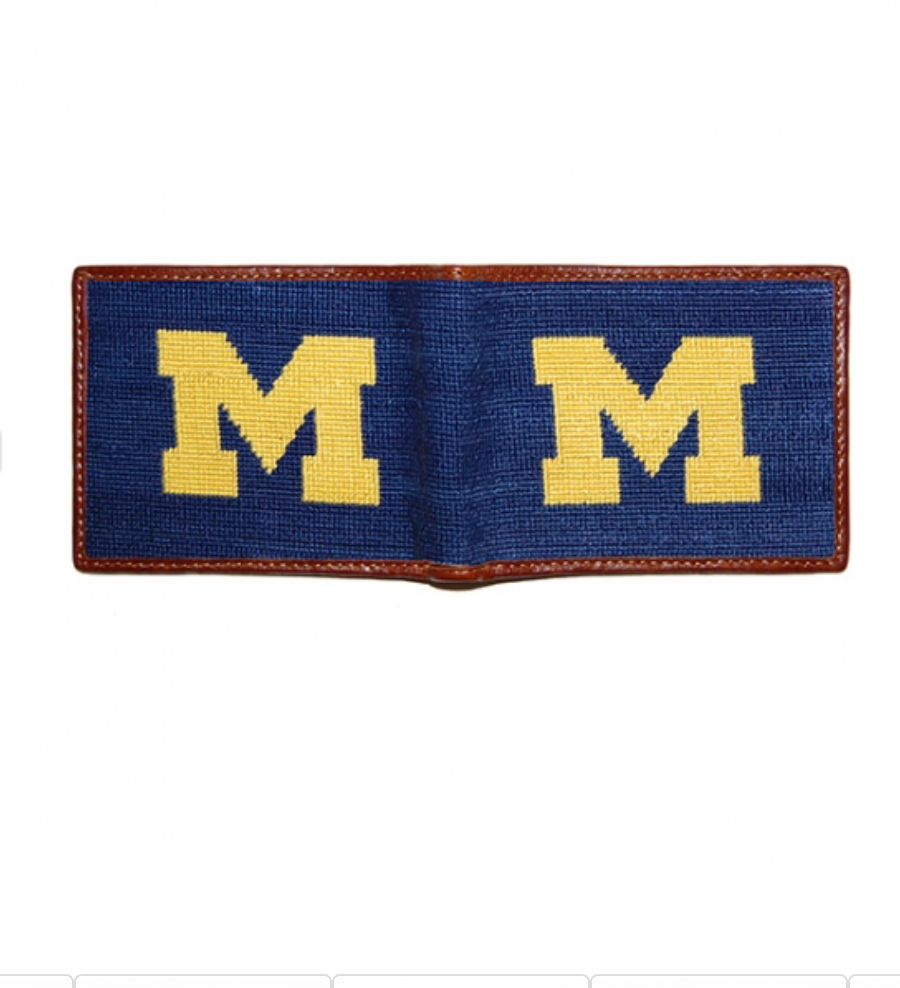 University of Michigan Needlepoint Bi-Fold Wallet