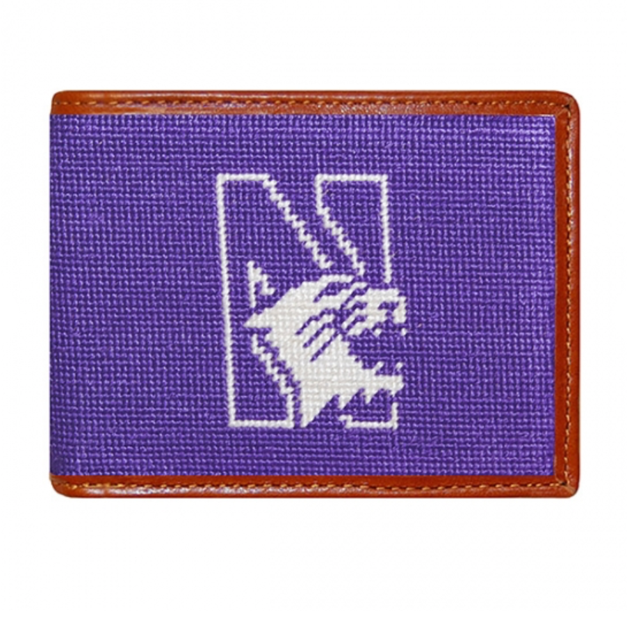 Northwestern Needlepoint Bi-Fold Wallet