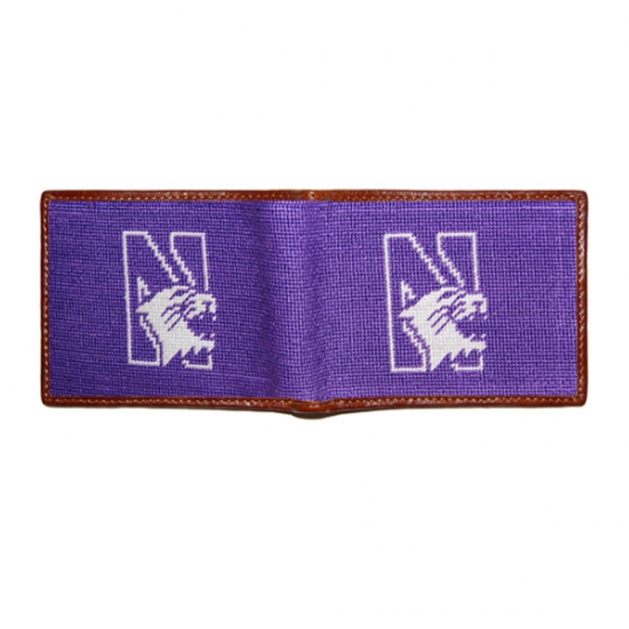 Northwestern Needlepoint Bi-Fold Wallet