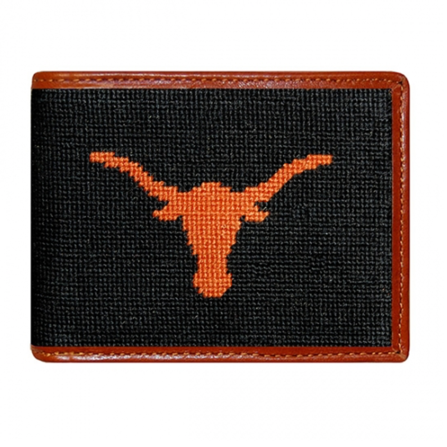 University of Texas Black Needlepoint Bi-Fold Wallet