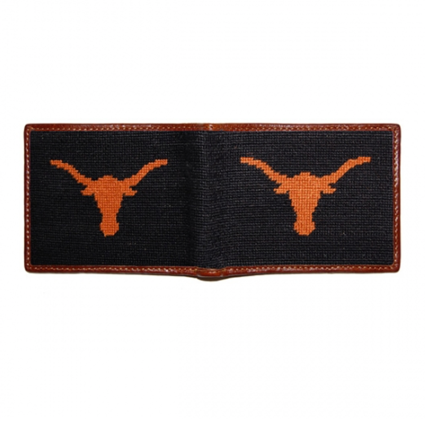 University of Texas Black Needlepoint Bi-Fold Wallet