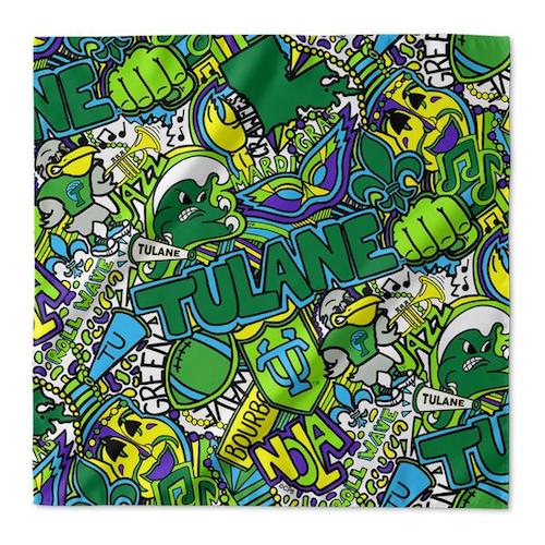 Tulane Collage Bandana Top