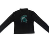 Michigan State Black Mock Neck Top