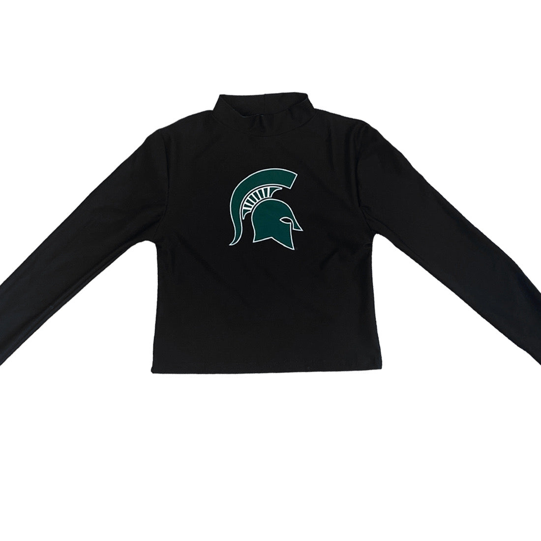 Michigan State Black Mock Neck Top