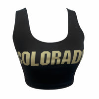 Colorado Boulder Black Crop Tank Top