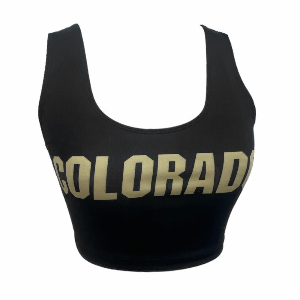 Colorado Boulder Black Crop Tank Top