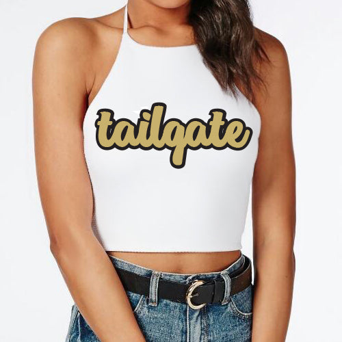 Black & Gold Tailgate Halter Top - lo + jo, LLC