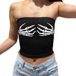 Skeleton Black Tube Top