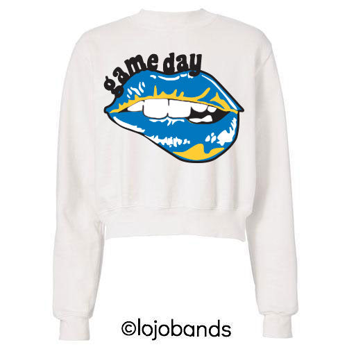 Blue & Yellow Game Day Cropped Sweatshirt - lo + jo, LLC