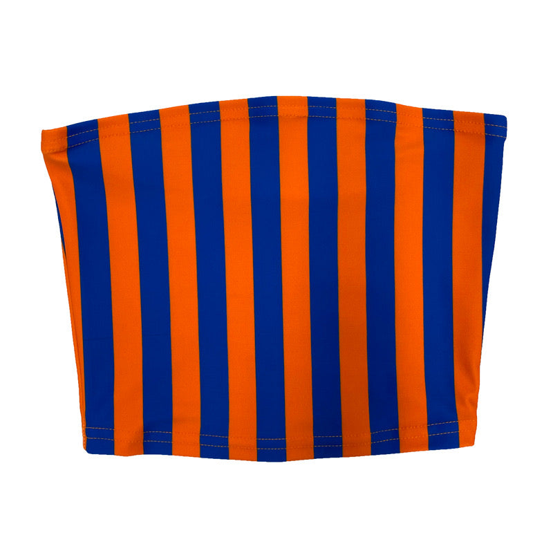 Blue & Orange Striped Tube Top