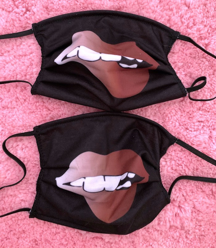 Brown and White Ombre Lips Mask