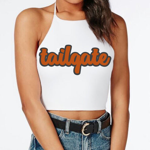 Burnt Orange Tailgate Halter Top - lo + jo, LLC