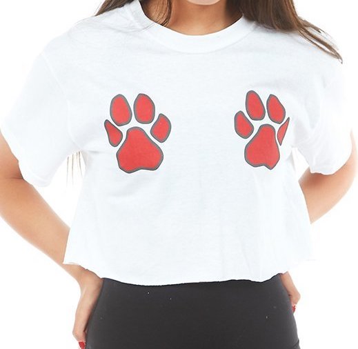 Red & Black Paws Tee