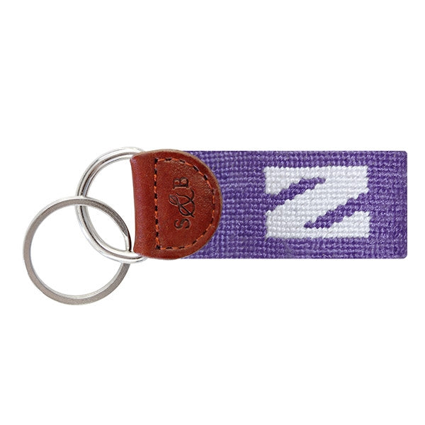 Northwestern Needlepoint Key Fob