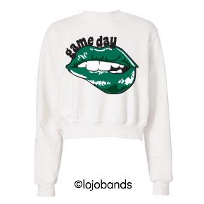 Dark Green & Black Game Day Cropped Sweatshirt - lo + jo, LLC