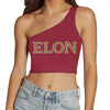 Elon Maroon One Shoulder Top