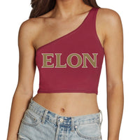 Elon Maroon One Shoulder Top