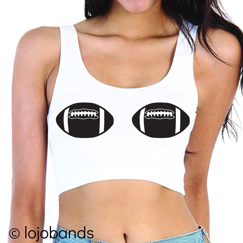 Footballs Scoop Crop Top - lo + jo, LLC