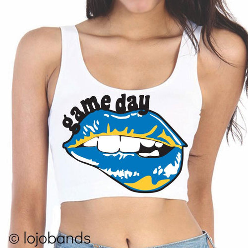 Blue & Yellow Game Day Crop Top - lo + jo, LLC