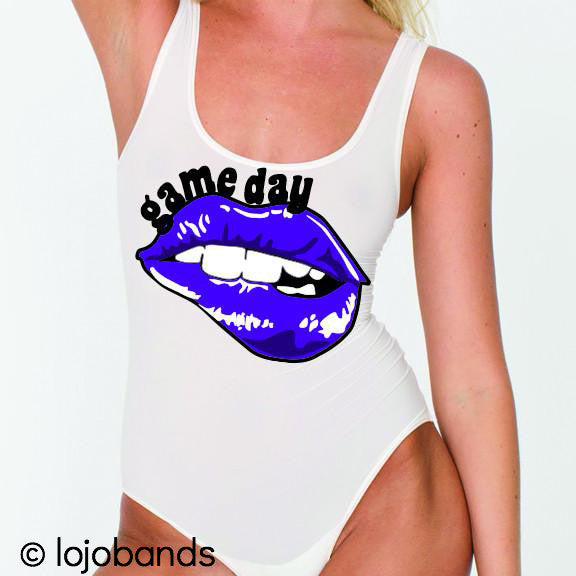 Game Day Lips Tank Bodysuit - lo + jo, LLC
