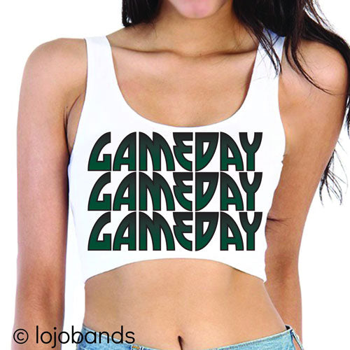Green & Black Game Day Crop Top - lo + jo, LLC