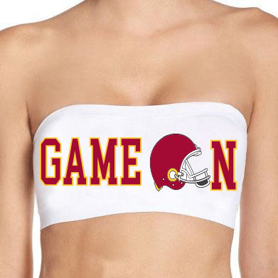 Red & Yellow Game On White Bandeau Top