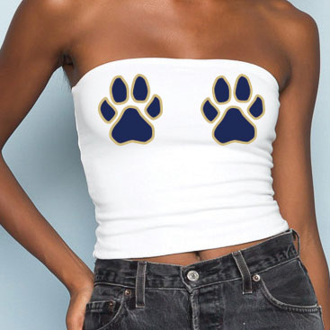 Navy & Gold Paws Tube Top
