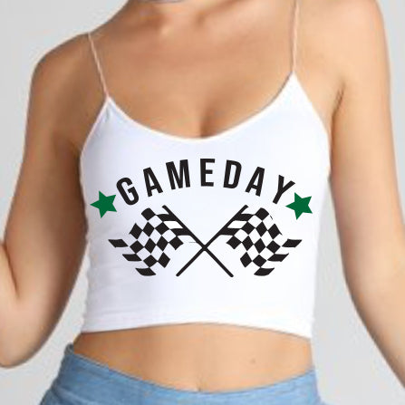 Black & Green Game Day Spaghetti Strap Top - lo + jo, LLC