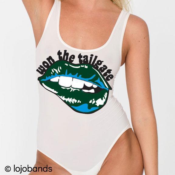 Green & Light Blue Won the Tailgate Bodysuit - lo + jo, LLC