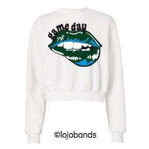Green & Blue Game Day Cropped Sweatshirt - lo + jo, LLC