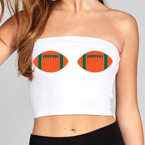 Green & Orange Football Tube Top