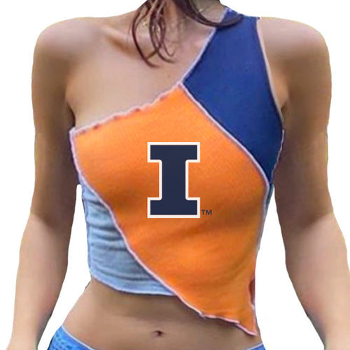 Illinois Fighting Illini Ribbed Asymmetrical Tank